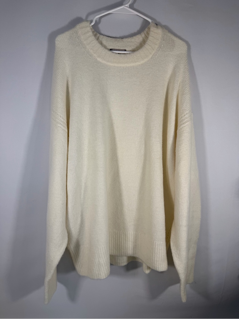 J.Crew Ivory Oversized Merino Wool Alpaca Blend Sweater Size XL